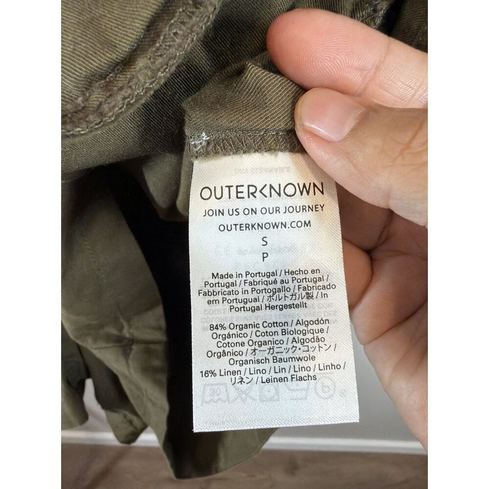 Outerknown Olive Green Romper Women's Size Small‎ Utility Style Linen Blend - Picture 4 of 10